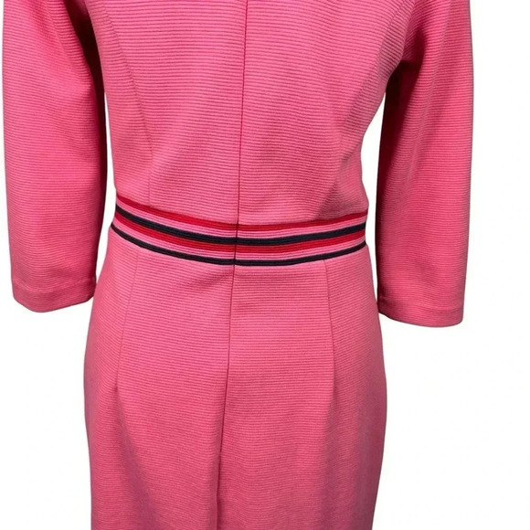 Boden Daisy Ottoman Pink Ribbed Open Neckline Long Sleeve Shift Midi Dress 6L - Picture 7 of 9